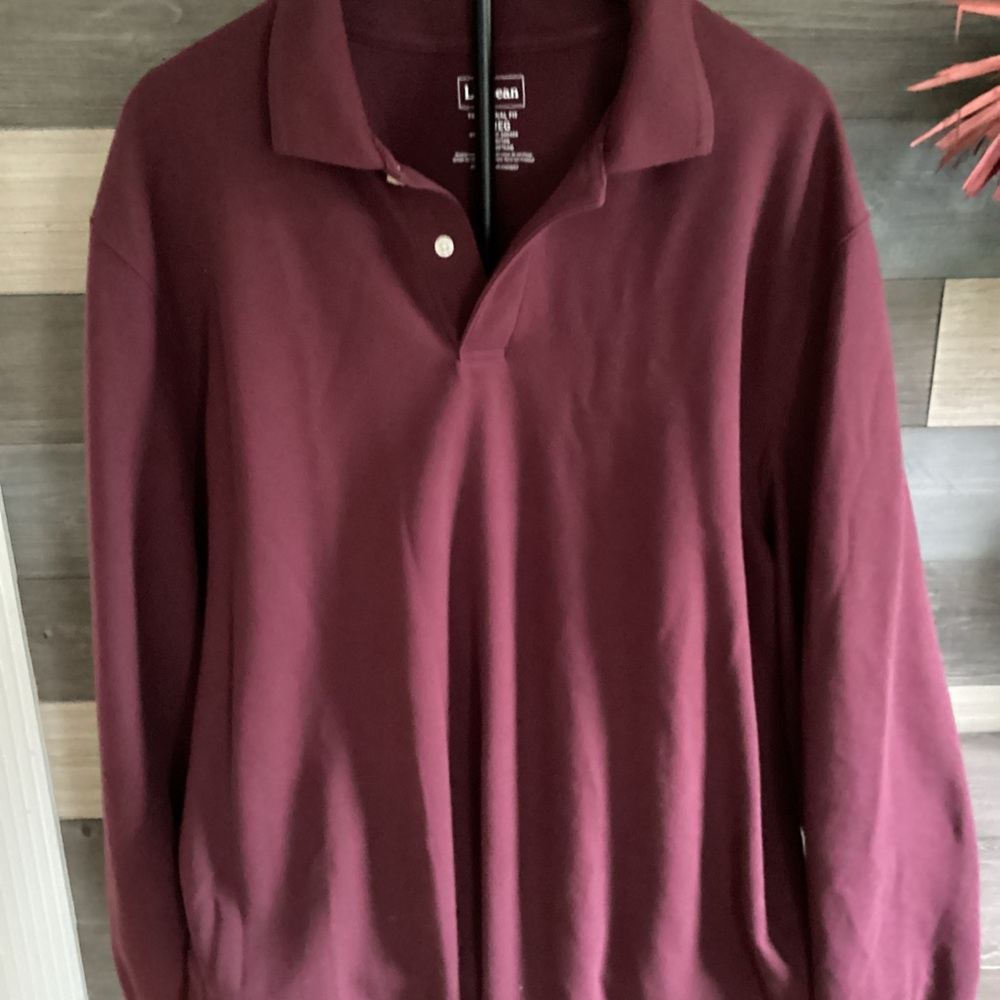 L.L. Bean Men's Burgundy Polo‎ Shirt